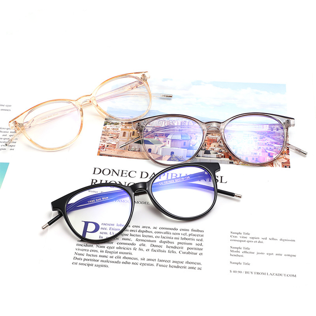 Simple Retro Oval Frame Anti-Blue Glasses