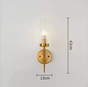 Modern Minimalist Cylinder Clear Ribbed Glass Shade Wall Sconces