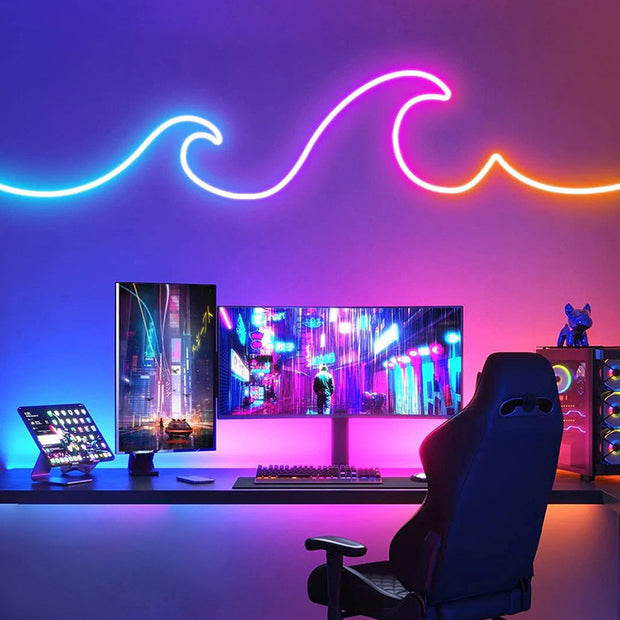 LED Neon Rope Lights, Flexible LED Rope Lights,IP65 Outdoor RGB Neon Lights Waterproof, Music Sync Gaming LED Neon Strip Lights for Bedroom Indoor LED Light