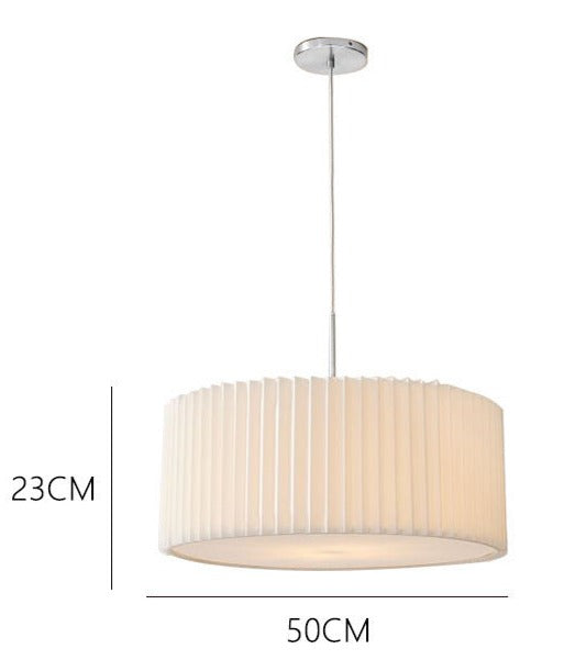 Nordic Minimalist Pleated PVC Fabric Drum Cone 1-Light Pendant Light