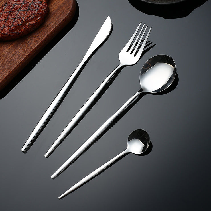 Modern Silver Flatware Set