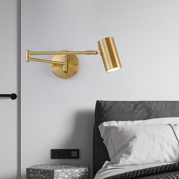 Gold Modern Swing Arm Indoor Wall Sconce 1 Light