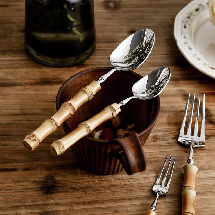 Natural Bamboo Stainless Steel Cutlery Set