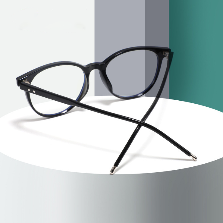 Simple Retro Oval Frame Anti-Blue Glasses