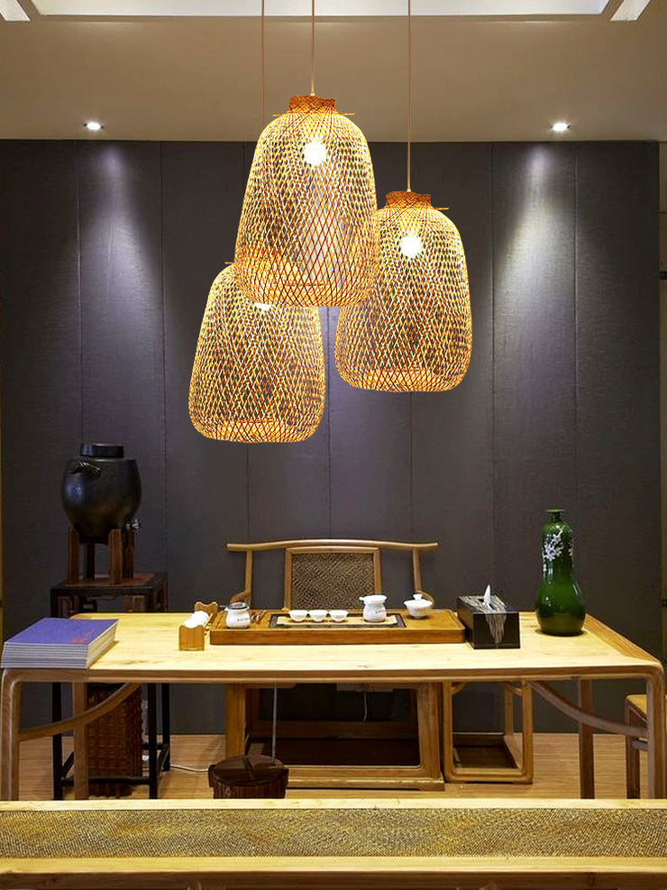 Kanya - Compressable Bamboo Pendant Light