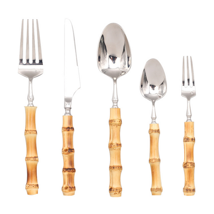 Natural Bamboo Stainless Steel Cutlery Set