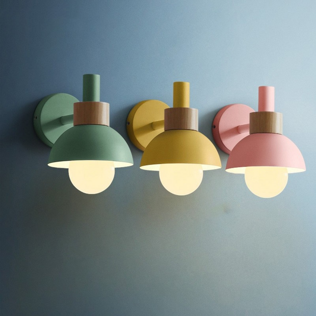 Nordic Macaron Globe 1-Light Wall Sconce Lamp