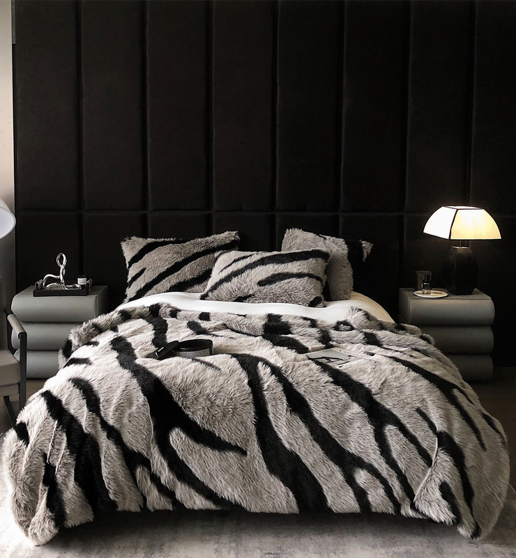 Zebra Faux Fur Blanket