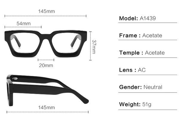 Transparent Gray Plate Frame Anti-Blue Glasses