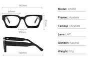 Transparent Gray Plate Frame Polarized Sunglasses