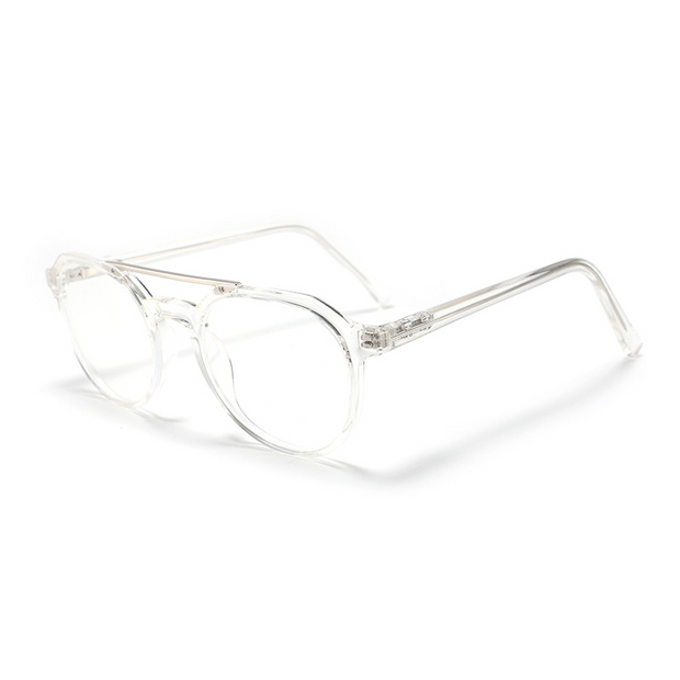 Retro Double Beam Polygonal Frame Anti-Blue Glasses