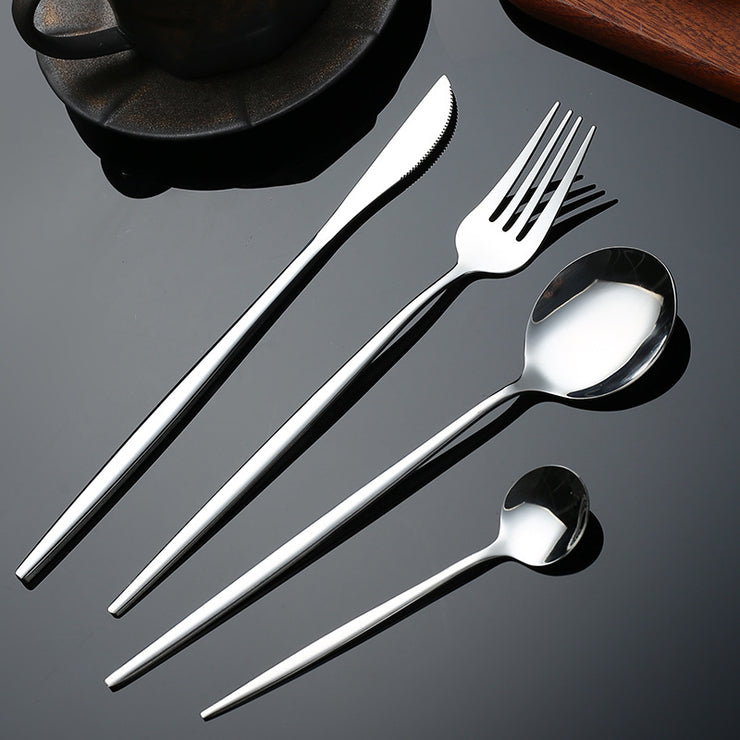 Modern Silver Flatware Set