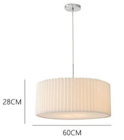 Nordic Minimalist Pleated PVC Fabric Drum Cone 1-Light Pendant Light