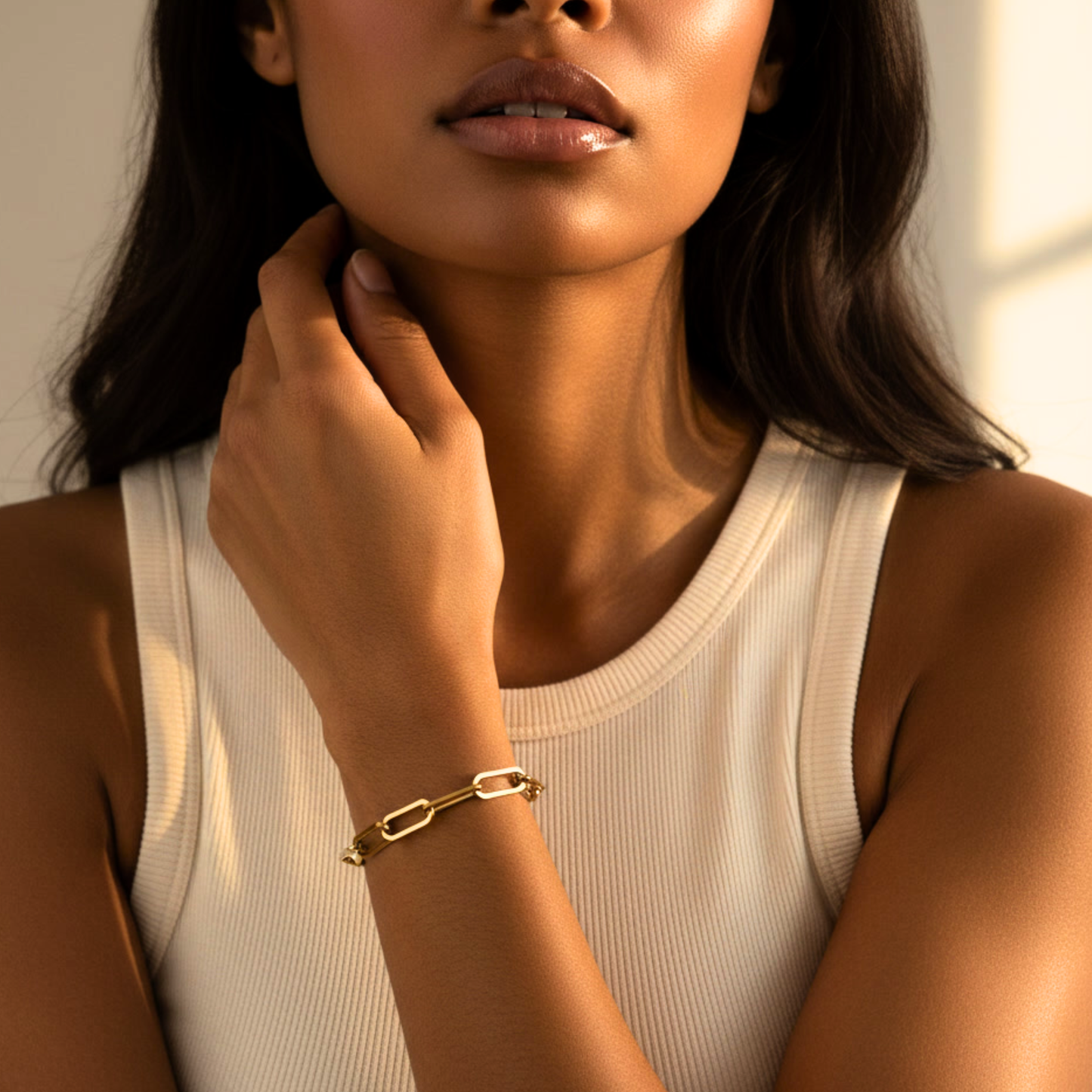 Bold 8mm Chunky Paperclip Link Bracelet