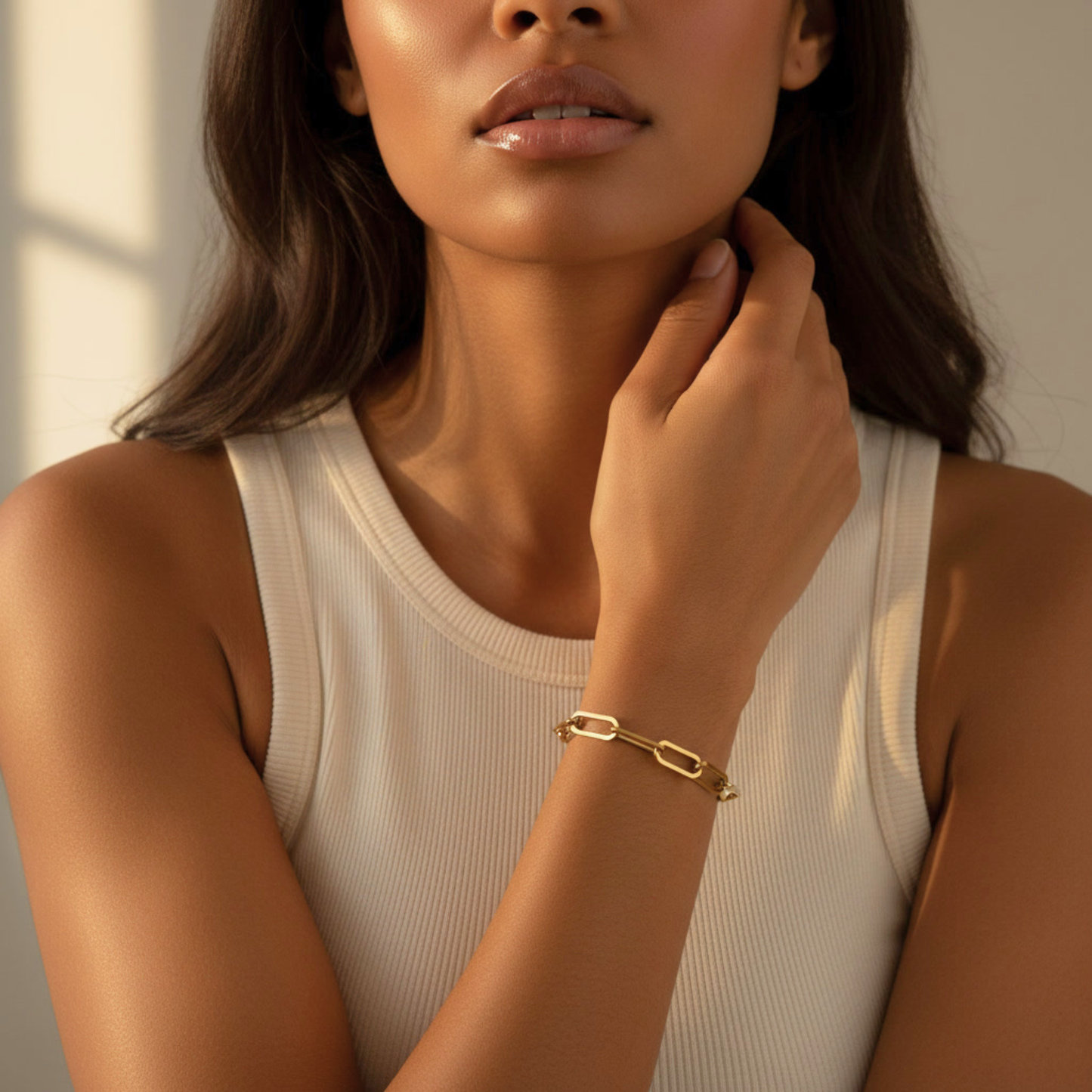 Bold 8mm Chunky Paperclip Link Bracelet