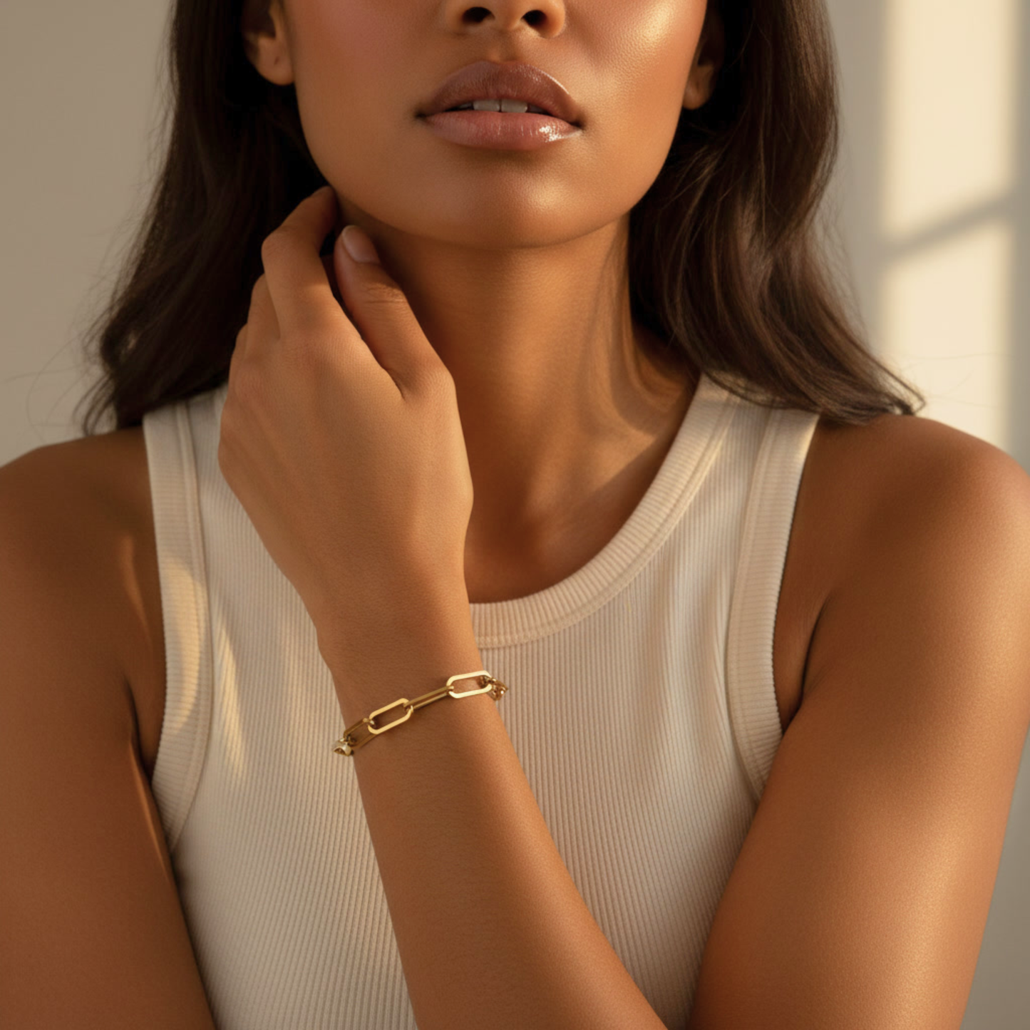 Bold 8mm Chunky Paperclip Link Bracelet