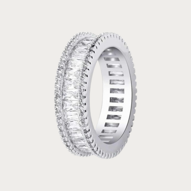 White Gold Prong Set Baguette Band Ring
