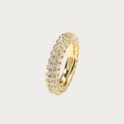 Gold 3 Row Prong Ring