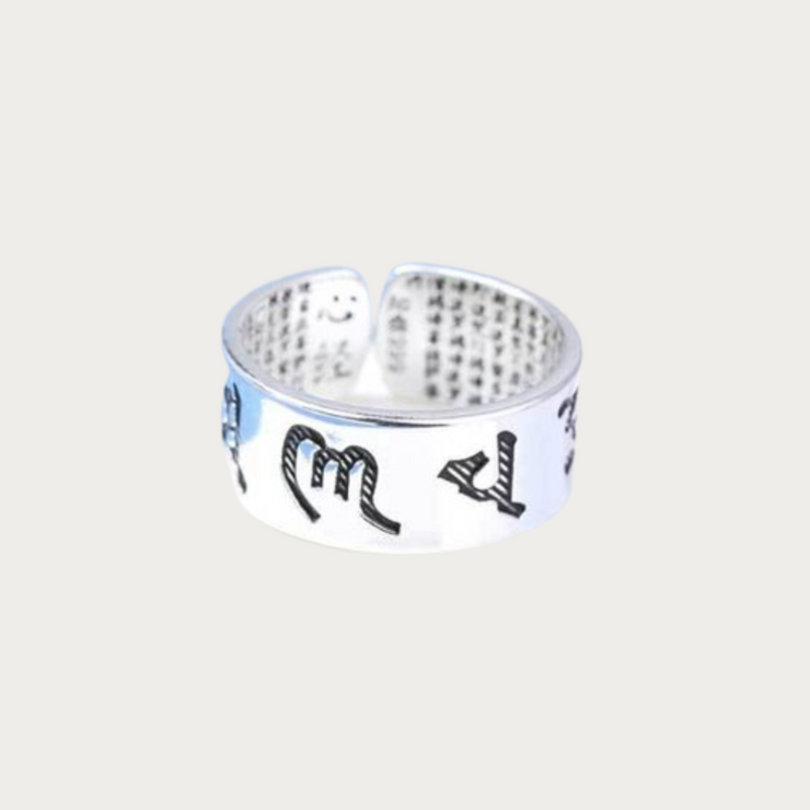 Mantra Engraved Heart Sutra Ring