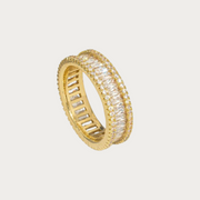 Gold Prong Set Baguette Band Ring