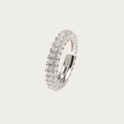 White Gold 3 Row Prong Ring