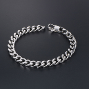 Silver Titanium Steel Chain Bracelet