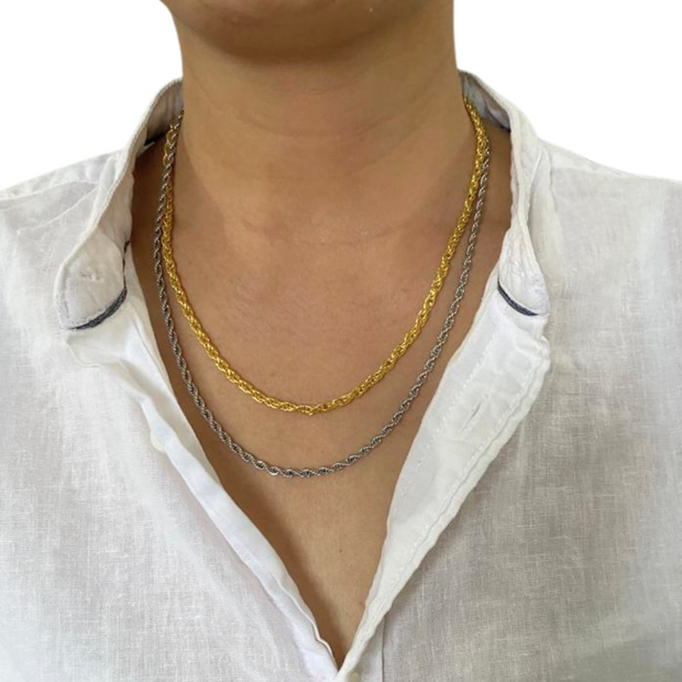 3mm Twisted Gold Rope Chain