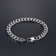 Silver Titanium Steel Chain Bracelet