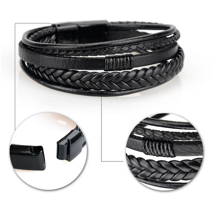 Retro Ethnic Hand-Woven Rope Leather Bracelet