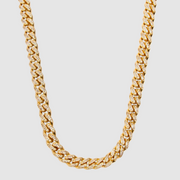 12mm Gold Iced Cuban Link Chain