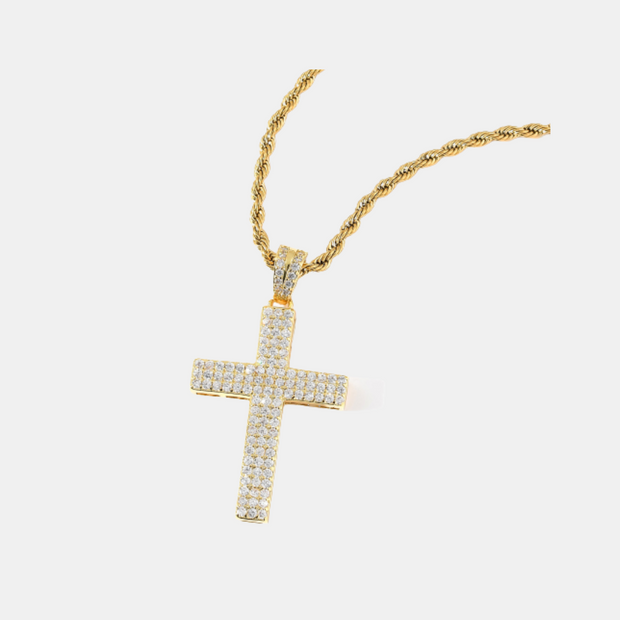 Baguette Cross Pendant Necklace