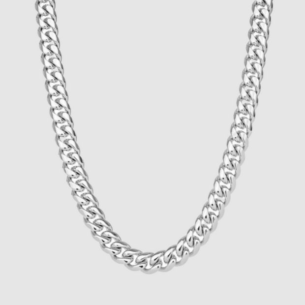 12mm Cuban Link Chain Silver