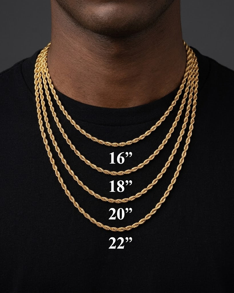 Rope Chain in Yellow Gold- 3mm
