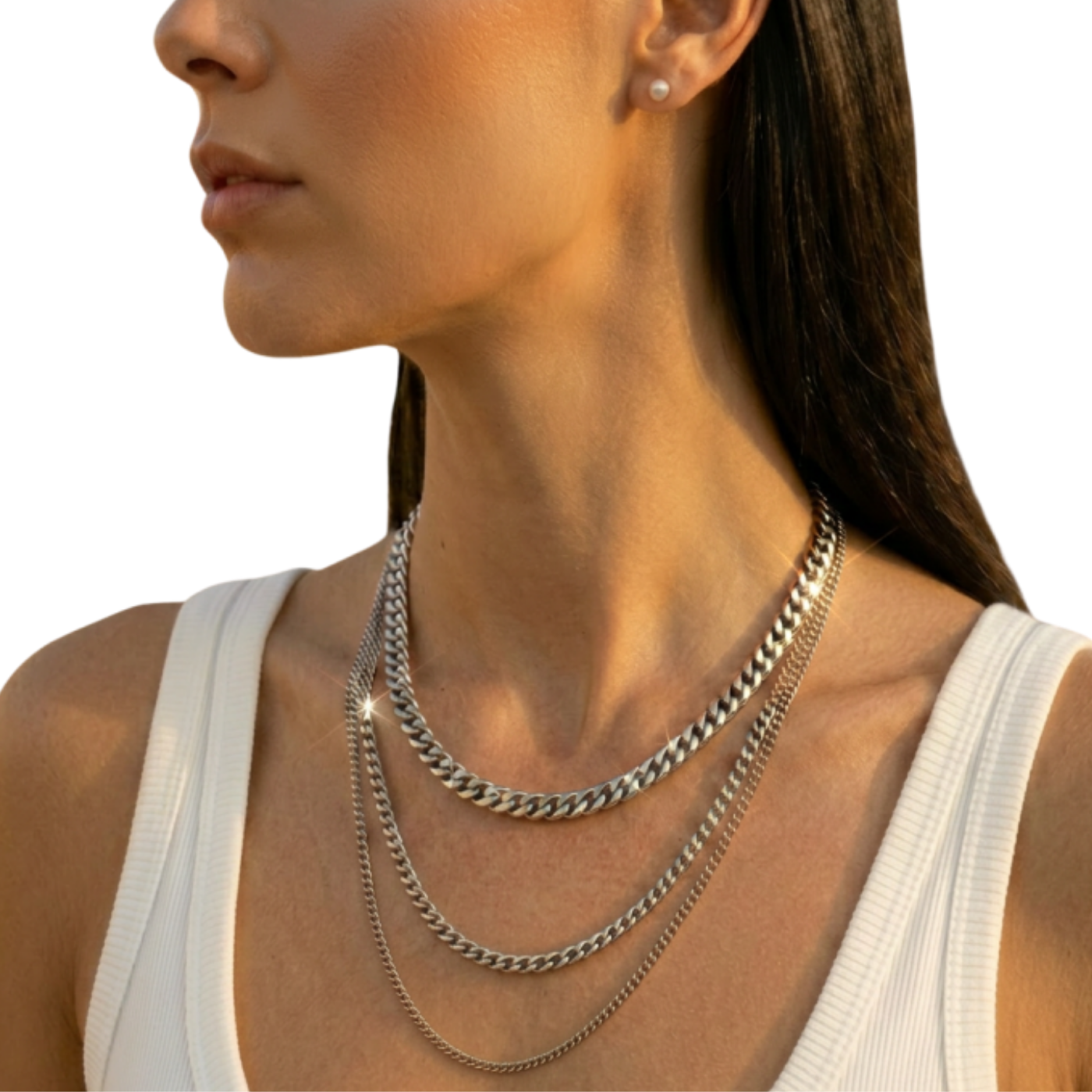 Classic Silver Cuban Link Chain Necklace (5mm)