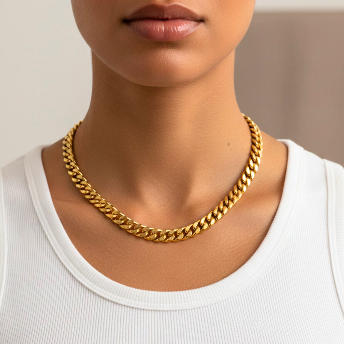 Classic Miami Cuban Link Chain - Premium 14K Gold Finish 8mm Steel Bangle