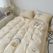 Cute Bear Embroidery Bedding Set