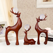 3 Pieces Resin Reindeer Sculpture Chrismas Deer Decor Art Ornament Living Room