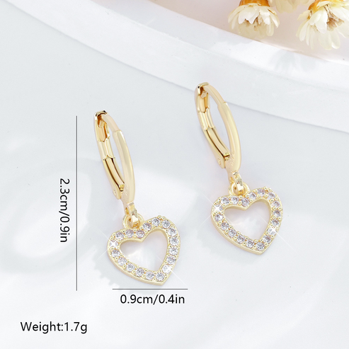 Gold Heart-Shaped Classic Earrings