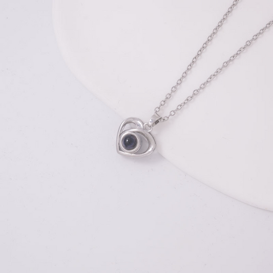 Personalized Heart Photo Projection Necklace