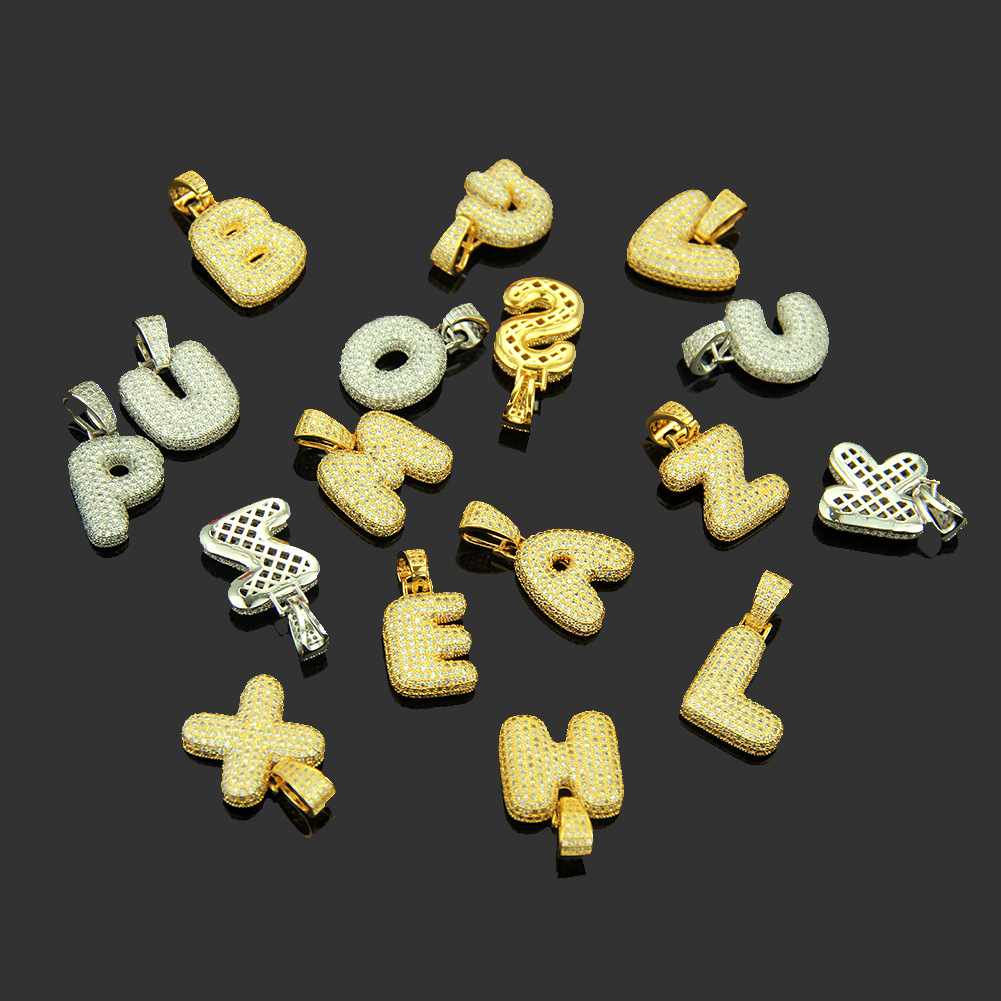 ICY Bubble Letter Initial Pendant