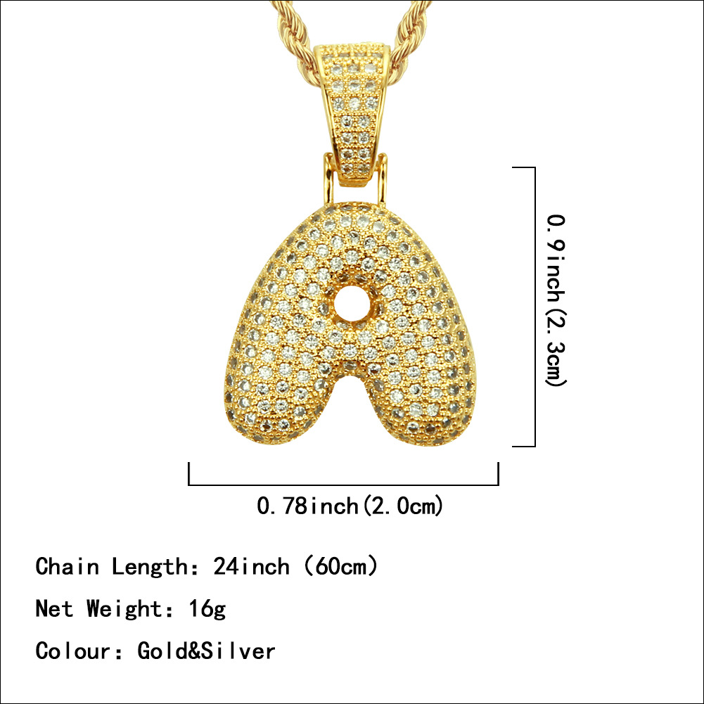 ICY Bubble Letter Initial Pendant