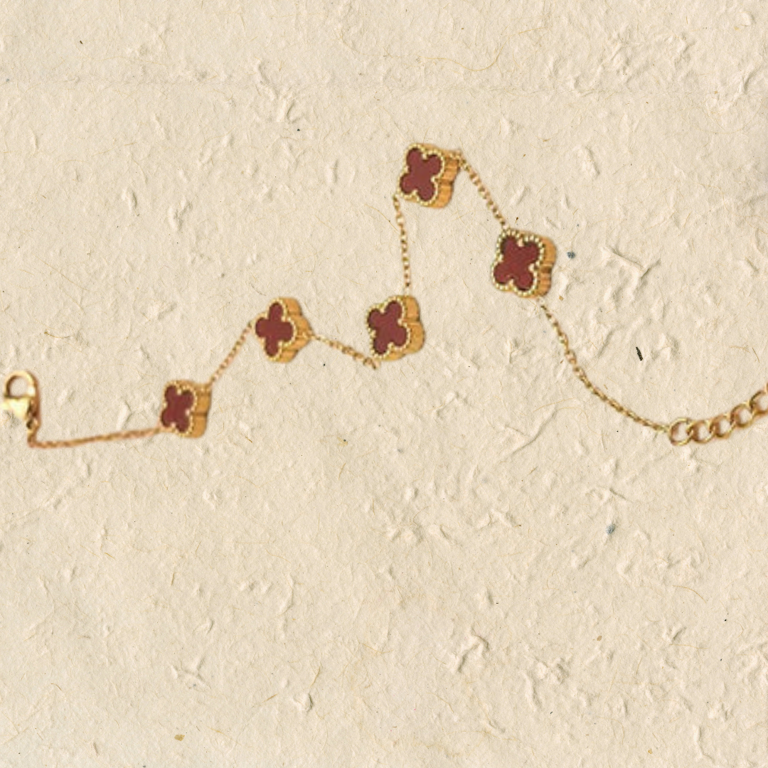 Dark Red Clover Bracelet