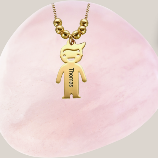 Mum Necklace with Engraved Kids Charms