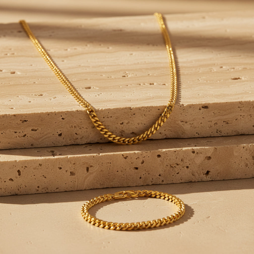 5mm Gold  Cuban Link Chain
