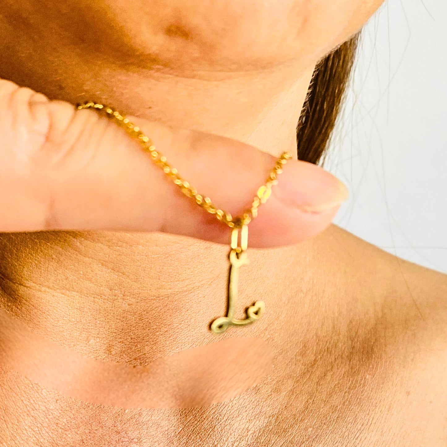 Custom Letter Necklaces with Tiny Heart