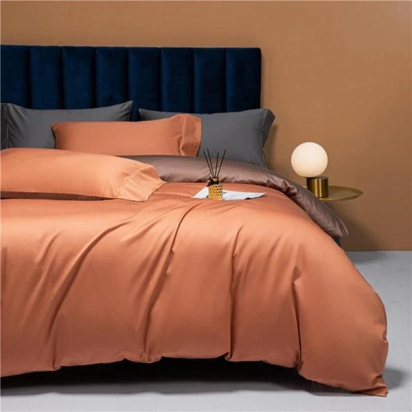 Prarie Orange Reversible Duvet Cover Set (Egyptian Cotton)