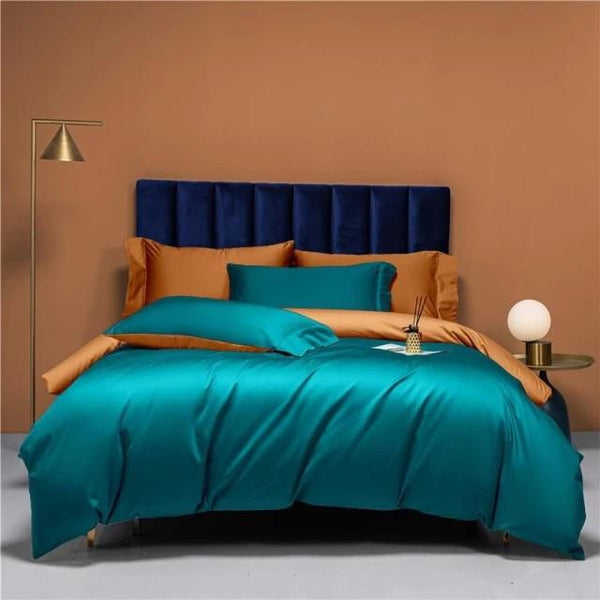 Prarie Orange Reversible Duvet Cover Set (Egyptian Cotton)