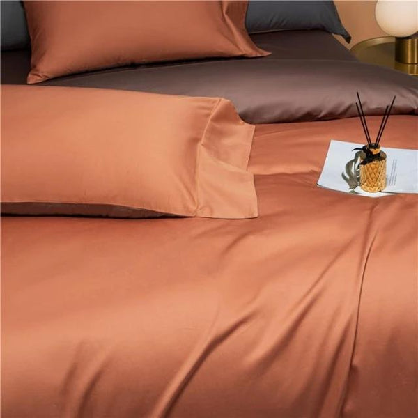 Prarie Orange Reversible Duvet Cover Set (Egyptian Cotton)