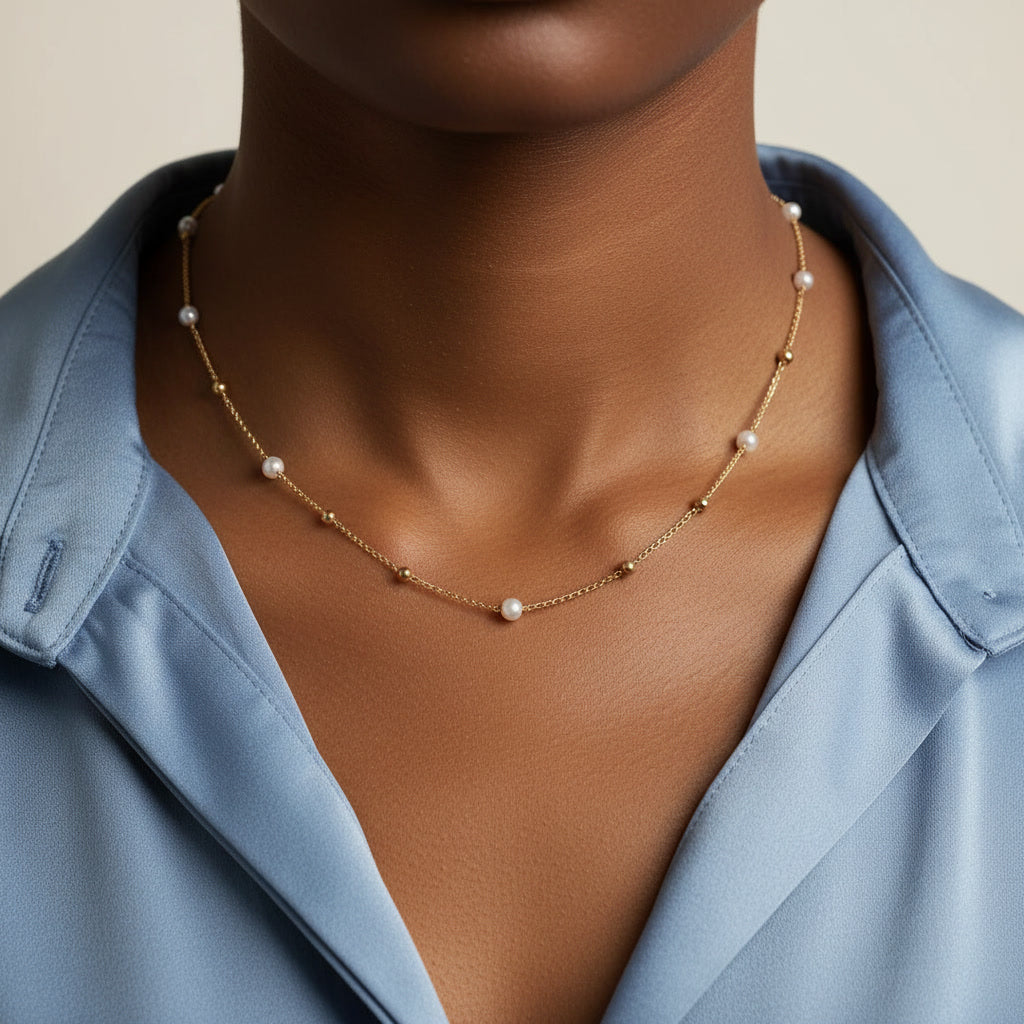 Simple Circle Pearl satellite Chain