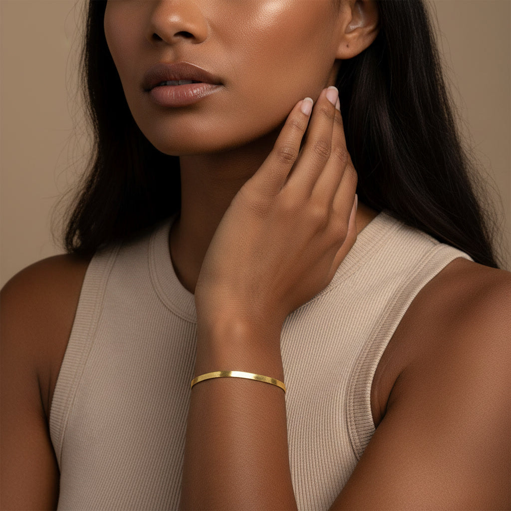 Sleek 3mm Herringbone Essentials Bracelet